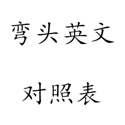彎頭產品的英文對照表
