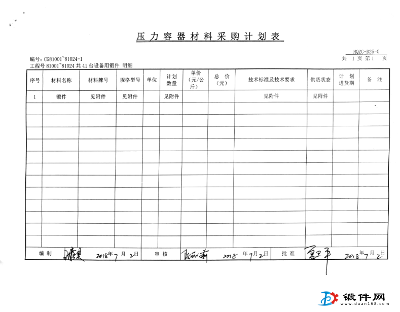 求購壓力容器法蘭