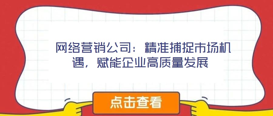  網(wǎng)絡(luò)營(yíng)銷公司：精準(zhǔn)捕捉市場(chǎng)機(jī)遇，賦能企業(yè)高質(zhì)量發(fā)展