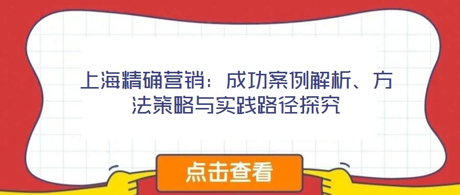 上海精確營(yíng)銷(xiāo)：成功案例解析、方法策略與實(shí)踐路徑探究