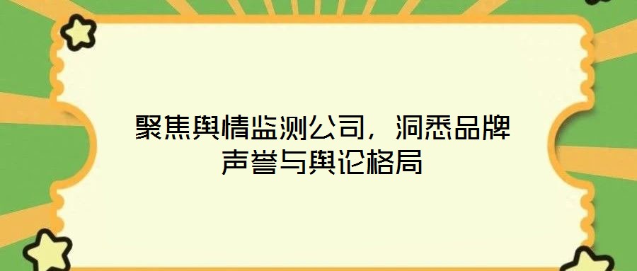 聚焦輿情監(jiān)測(cè)公司，洞悉品牌聲譽(yù)與輿論格局